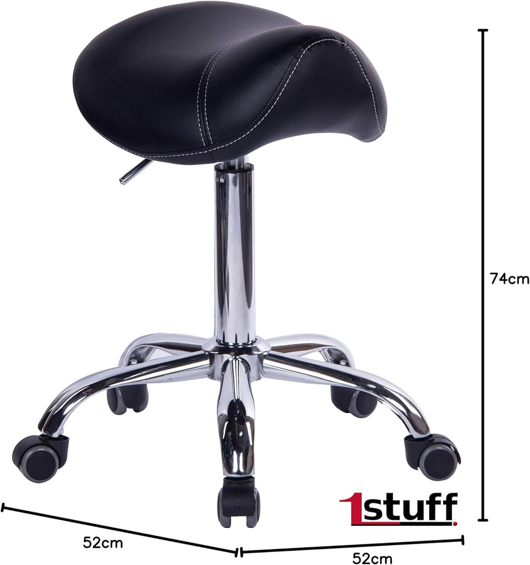 Sattelhocker Sattelstuhl MULY - Sitzhöhe bis ca. 74cm - ergonomischer Rollhocker Bürohocker Arzthock