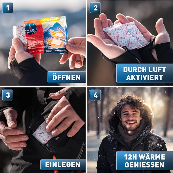THE HEAT COMPANY Handwärmer - Neu: 30% weniger Plastik - EXTRA WARM: 12 Std. Wärme für die Hände - 1