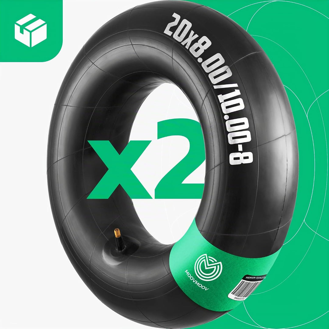 MOOVMOOV 2 Schläuche 20x8.00-8 bis 20x10.00-8 | Kompatibel mit 20-Zoll-Reifen - Gerades TR13-Ventil