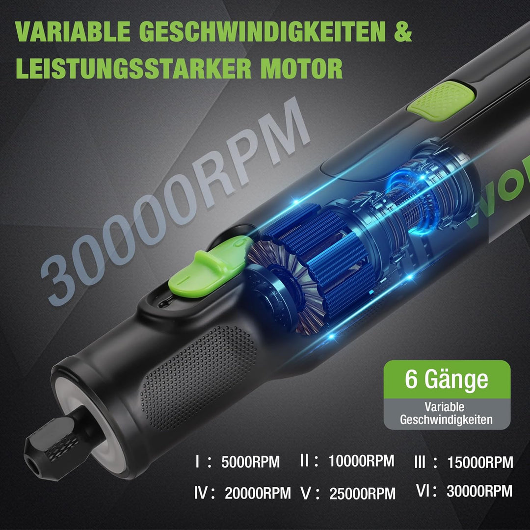 WORKPRO 7,2 V Kabellos Drehwerkzeug Set, Multifunktionswerkzeug mit 117 Zubehörteilen, mit 6 einstel