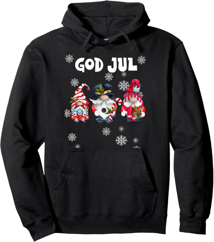 God Jul Elves skandinavische schwedische Frohe Weihnachten Zwerge Pullover Hoodie