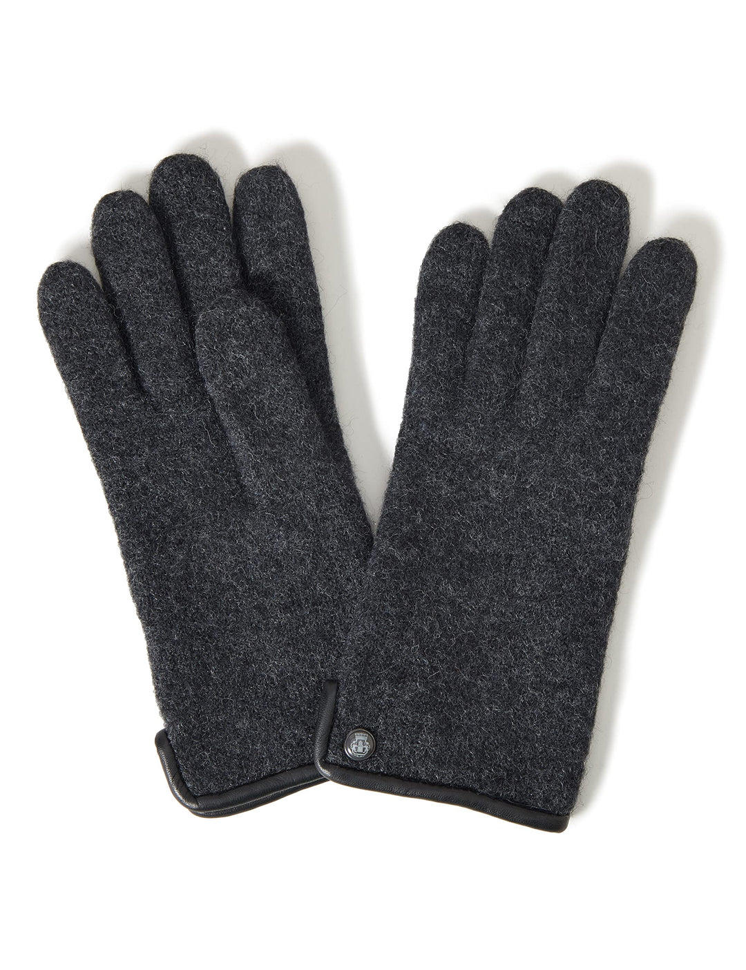 Roeckl Damen Handschuhe Original Walkhandschuh, Einfarbig 7.5 Schwarz (Anthracite 090), 7.5 Schwarz