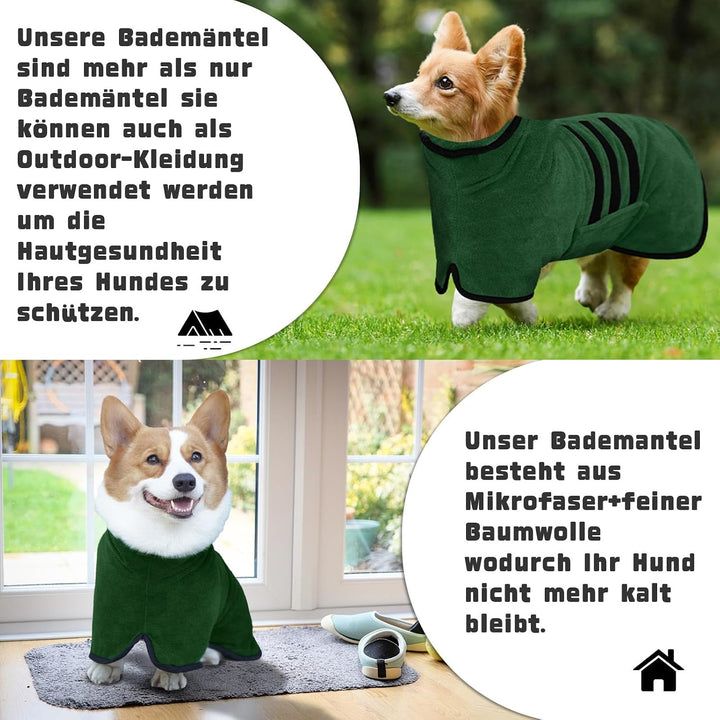 Hundebademantel aus Mikrofaser, Bademantel Hund Extra SaugfäHig und Schnell Trocknendes mit Klettver
