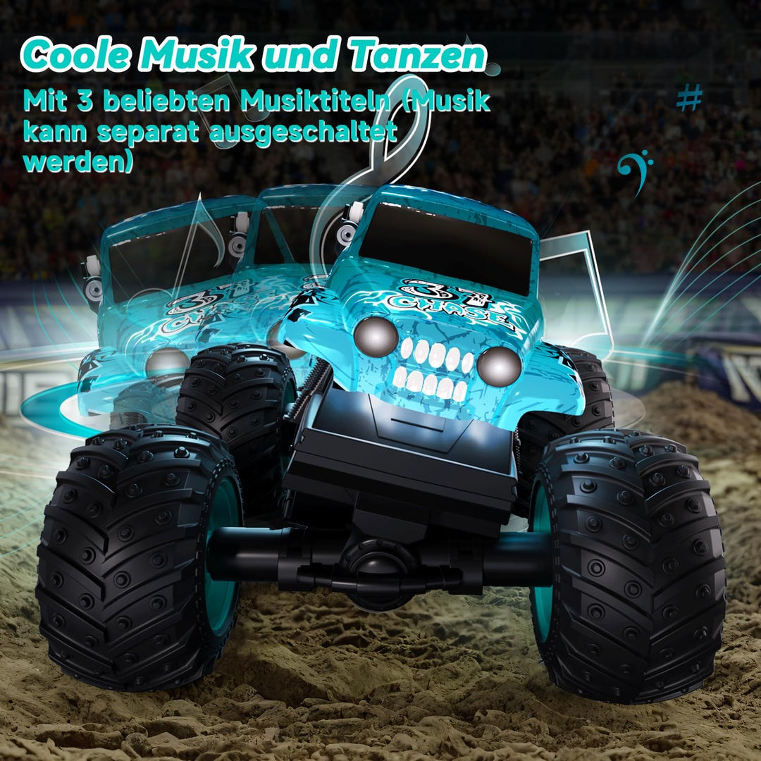 Ferngesteuerter Monstertruck, 2.4GHZ Monster Truck mit 360°Drehung und Aufrecht Gehen, 1/20 Monstert