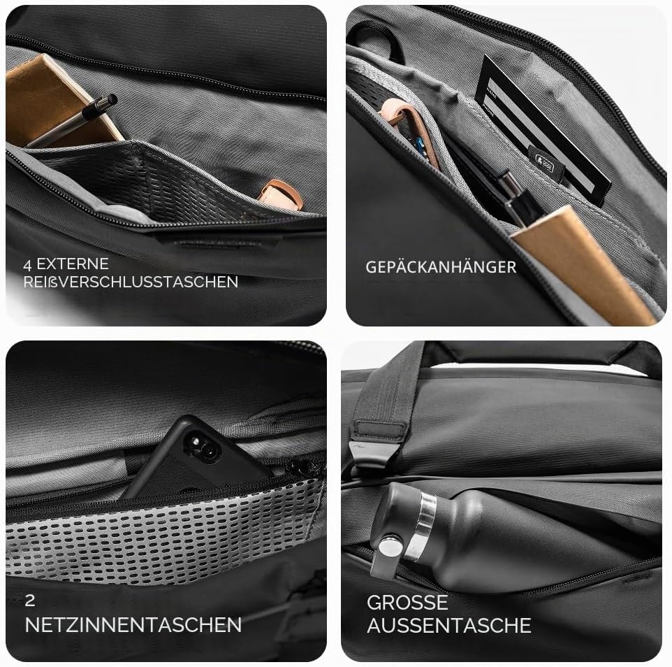 Peak Design Reisetasche 35 l, Eclipse, wetterfest, extra breiter Reissverschluss, 4 Aussentaschen, i