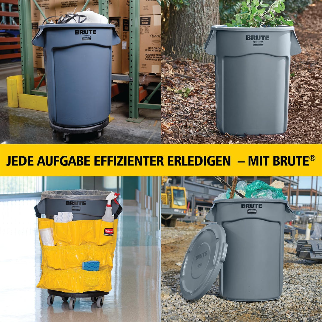 Rubbermaid Commercial Products FG261000GRAY-001 Brute Round Container, 37.9 L, Grey grau 58 x 57 x 7