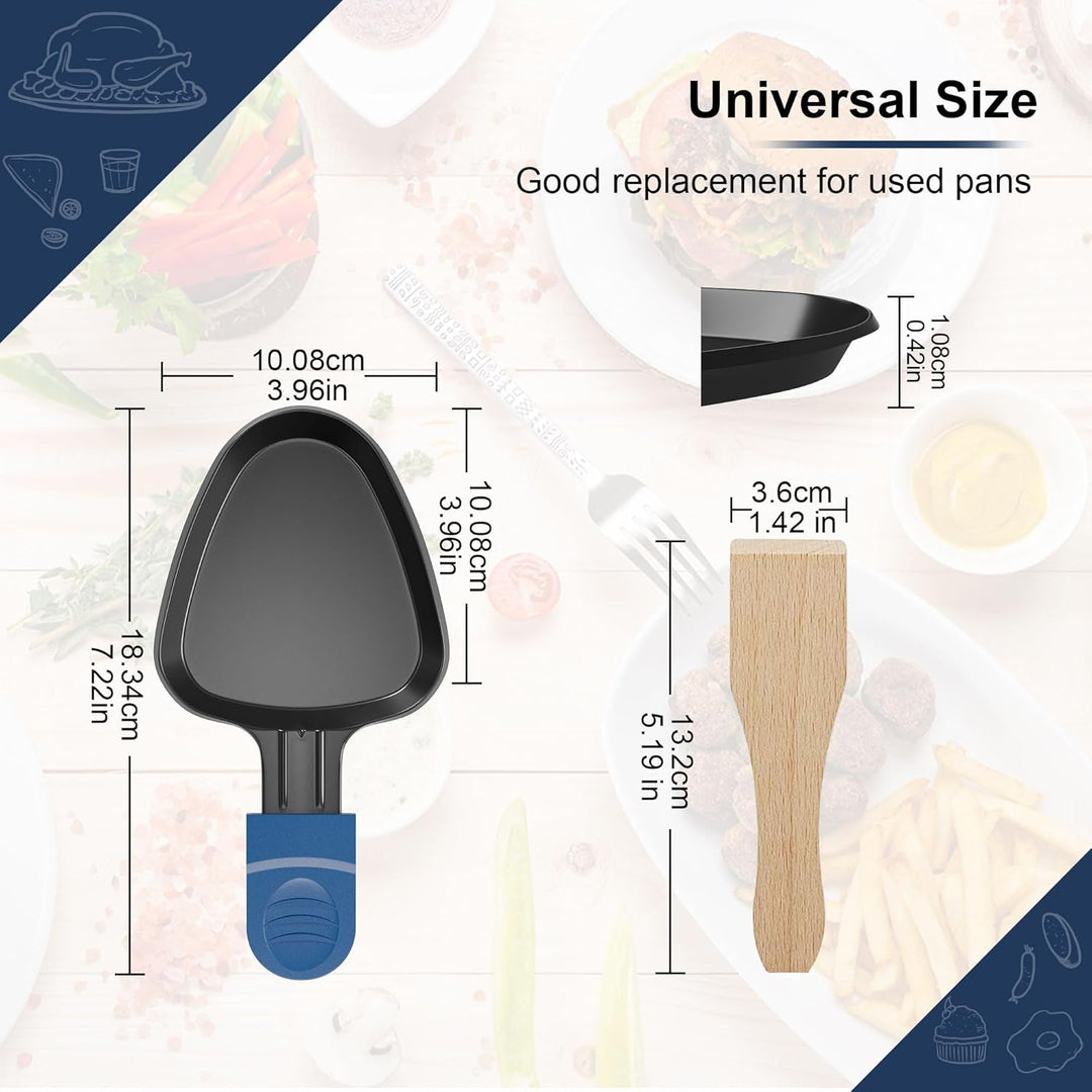 ipow 4 Stück Raclette Pfännchen Ersatz Mini Pfännchen Antihaftbeschichtet dreieckig für Raclette mit