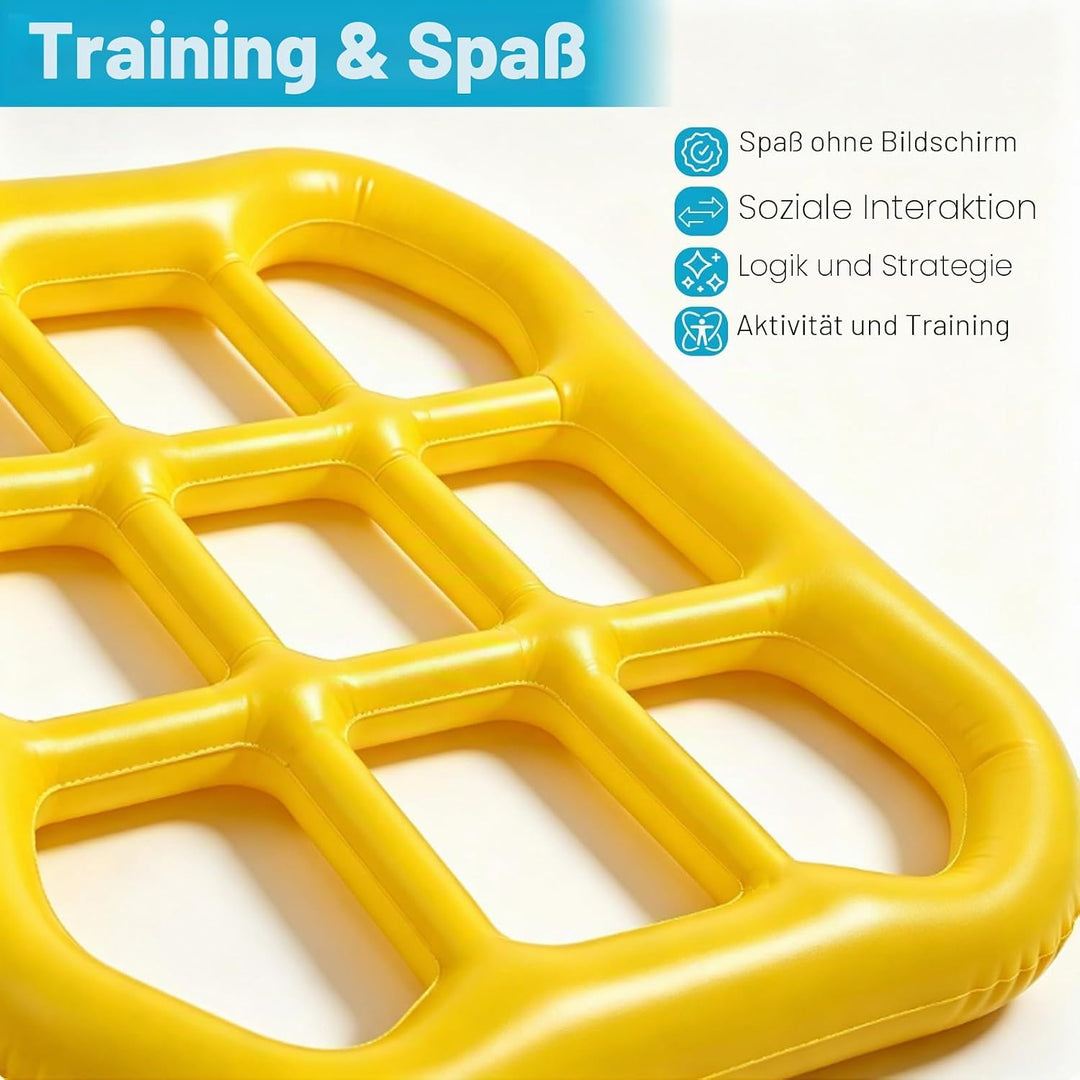 Aufblasbares Wasserspielzeug,Tic Tac Toe Pool Spielzeug mit 10 Aufblasbarer Ball,9-Kästchen-Gitter-W