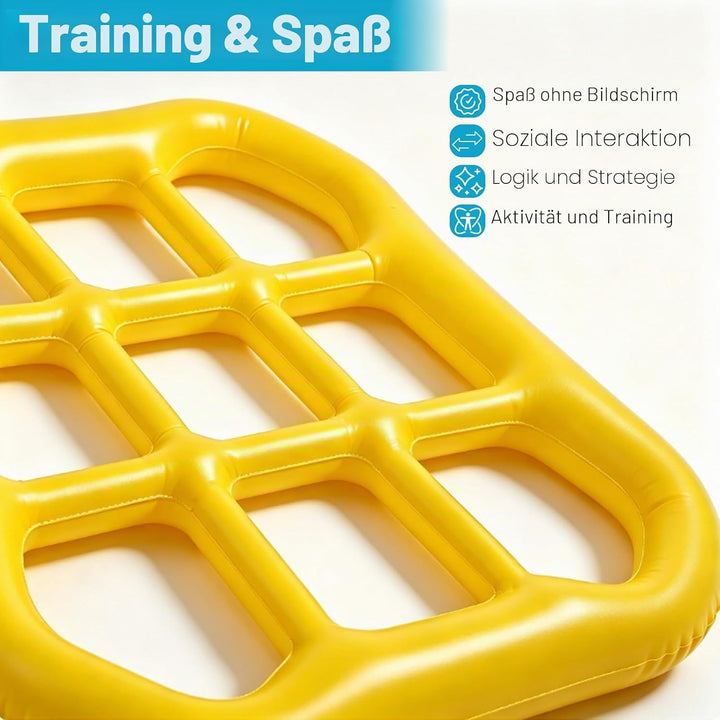 Aufblasbares Wasserspielzeug,Tic Tac Toe Pool Spielzeug mit 10 Aufblasbarer Ball,9-Kästchen-Gitter-W