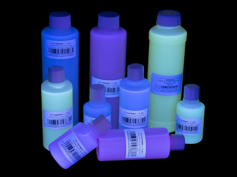 EUROLITE UV-aktive Stempelfarbe, transparent blau, 250ml | UV-aktive Stempelflüssigkeit