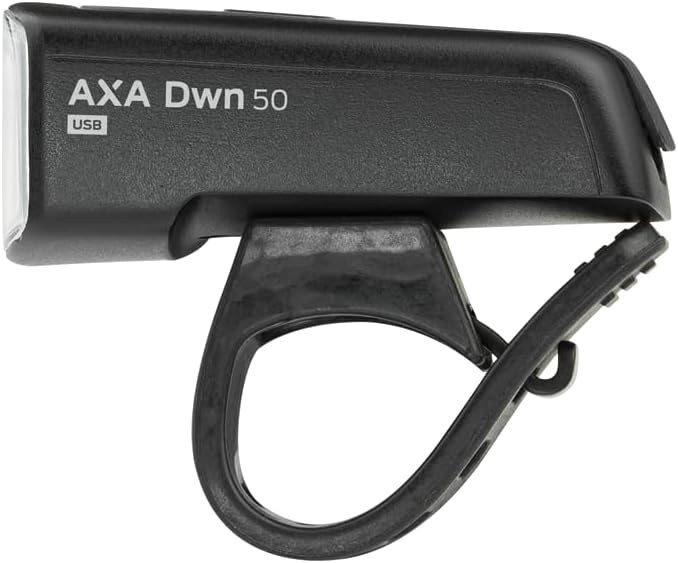 AXA Fahrradlicht Set Dwn 50 Lux – USB Aufladbar – Batterieanzeige – Bremslichtfunktion – StVZO Zugel
