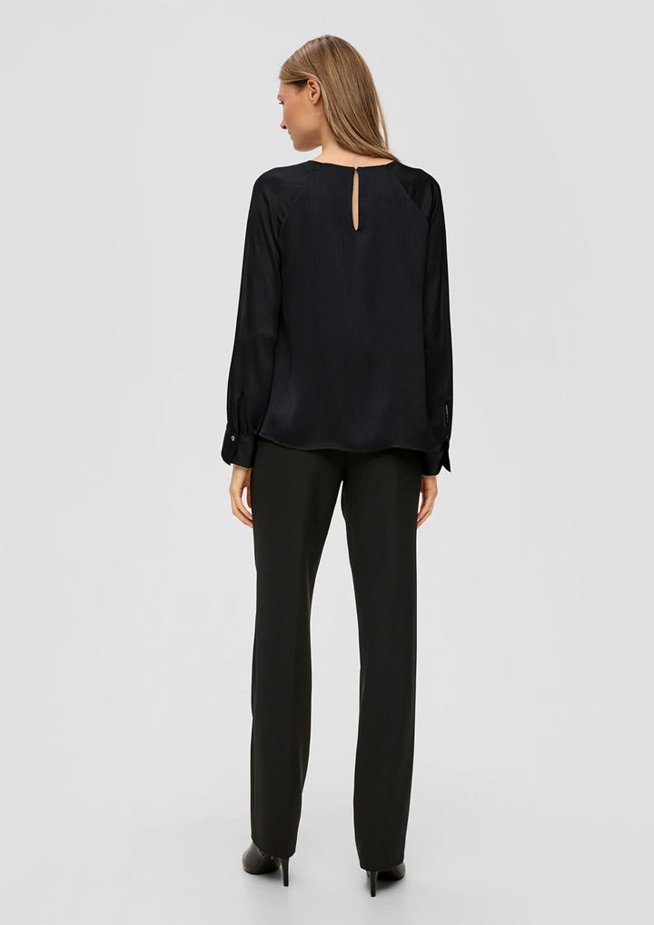s.Oliver BLACK LABEL Damen Chiffon-Bluse mit Webstruktur 40 9999, 40 9999