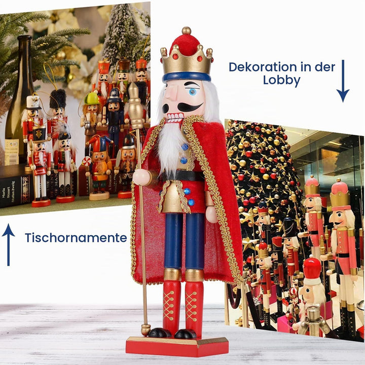 COMBIUBIU 38 cm Nussknacker Figuren Holz Nussknacker Soldaten,Traditionelle Weihnachten Nussknacker
