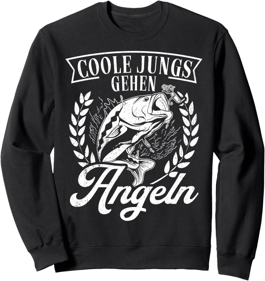 Coole Jungs gehen Angeln - Angler Fischer Kinder Jungen Sweatshirt