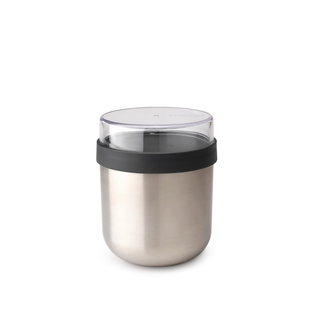 Brabantia - make & take Thermo Lunchbecher, Auslaufsicher mit durchsichtigem Toppingbehälter, Hält S