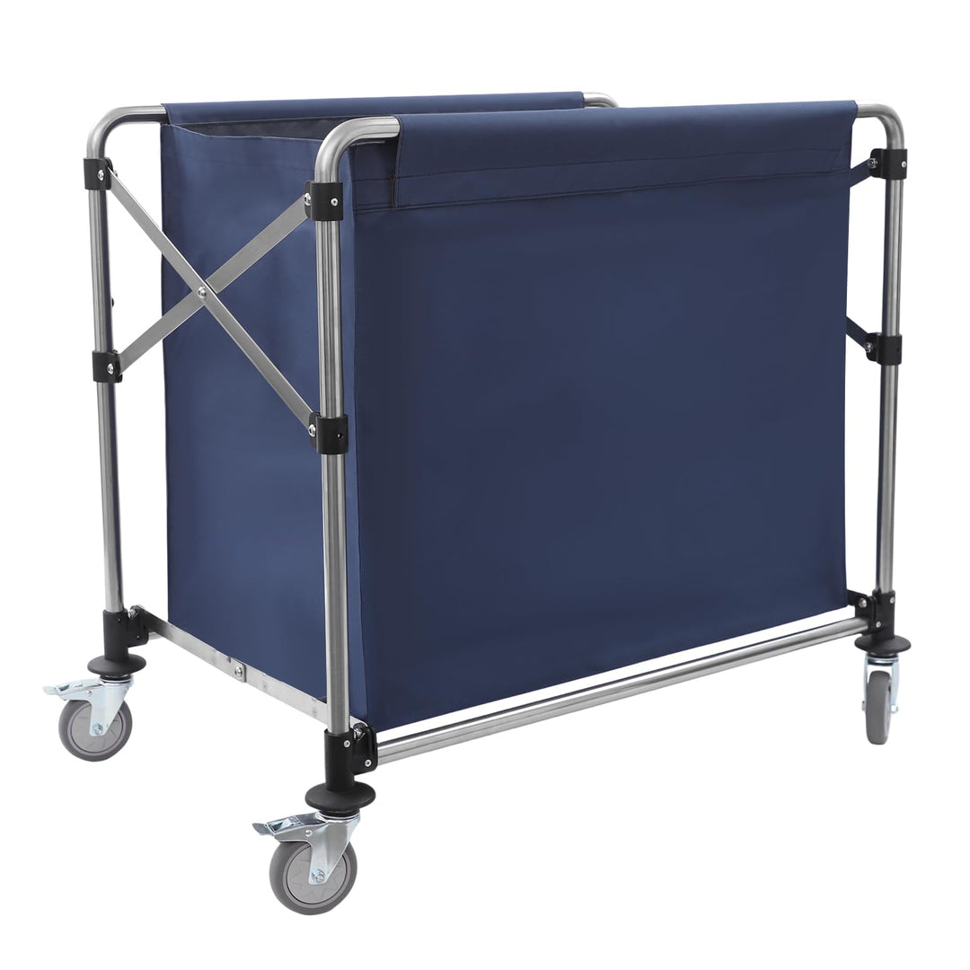Wäschewagen mit Rädern, Edelstahl Wäschesortierwagen, Gewerblicher Wäschewagen mit Abnehmbarer Oxfor