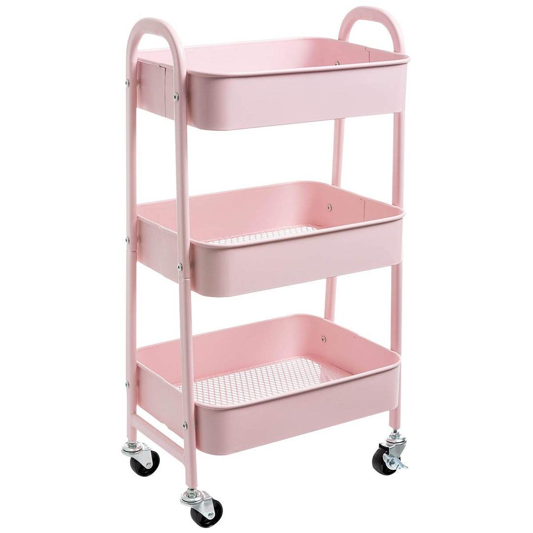 DOEWORKS Aufbewahrungswagen 3-Etagen Metall Utility Cart Rollwagen Organizer Wagen mit Rädern für Kü
