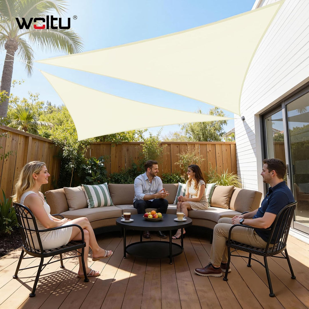 WOLTU Sonnensegel Premium HDPE Wetterbeständig Atmungsaktiv 95% UV Schutz Segeltuch 180 g/m² Sonnens