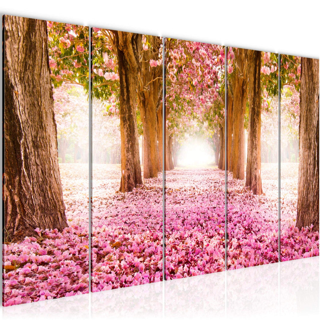 Runa Art Bild Wald Landschaft Wandbilder auf Vlies Leinwand 5 Teilig Wanddekoration Schlafzimmer Woh