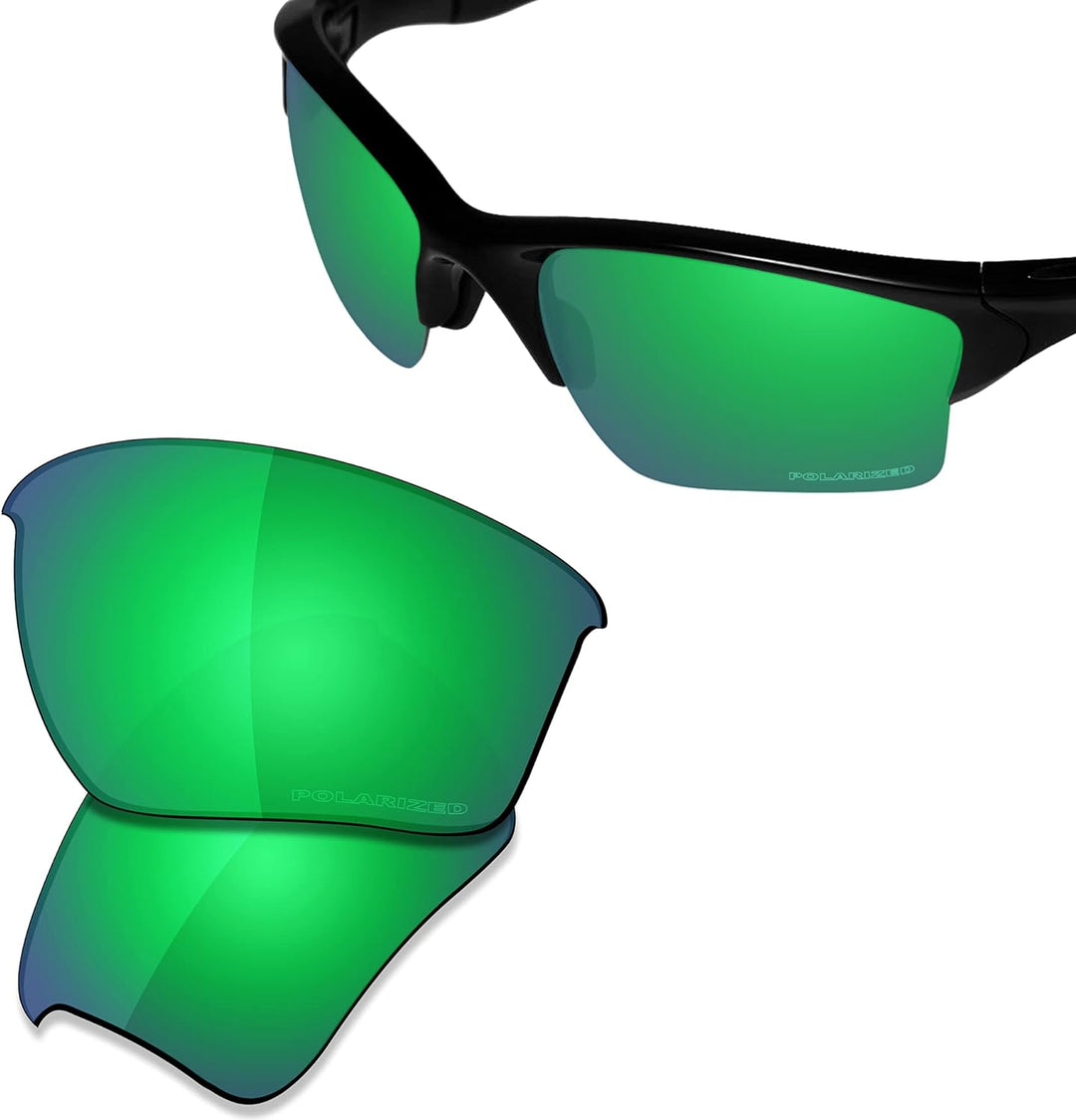 Saucer Premium-Ersatzgläser und Gummi-Kits für Oakley Half Jacket 2.0 XL High Defense - Jade Green P