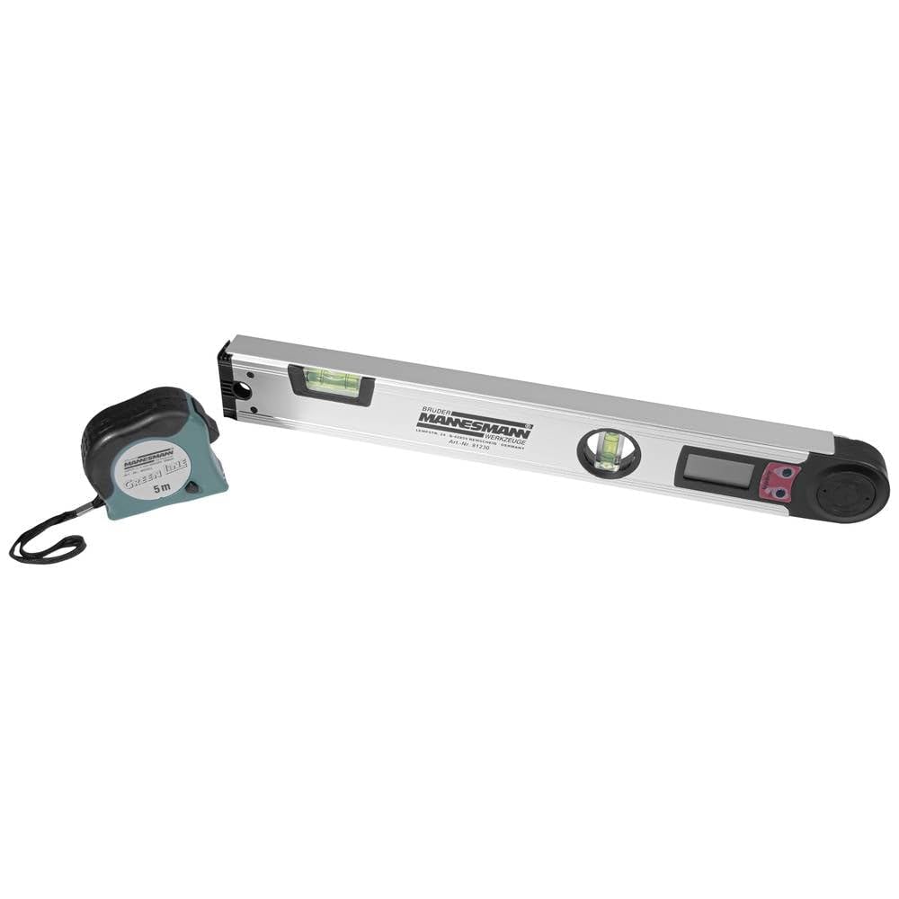 Brüder Mannesmann M81230 Digitaler Winkelmesser mit Libellen + 5 m Bandmass
