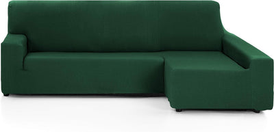 Martina Home - Elastischer Bezug für Sofa, Modell Túnez, Eckteil rechts, Stoff, Flaschengrün, BRAZO