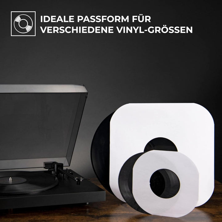 BIG FUDGE Innenhüllen für Schallplatten – 30 cm x 100 Stück – Schutz aus Vinyl aus dickem und säuref