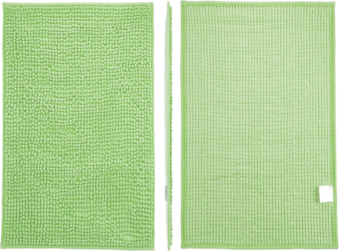Brandsseller Moderne Chenille Badmatte Duschmatte Badeteppich im Shaggy Style (50x80 cm, Grün) 50x80