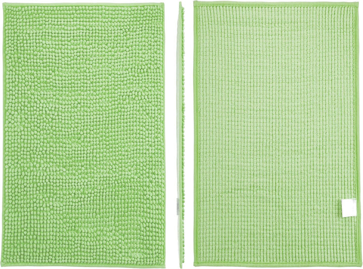 Brandsseller Moderne Chenille Badmatte Duschmatte Badeteppich im Shaggy Style (50x80 cm, Grün) 50x80