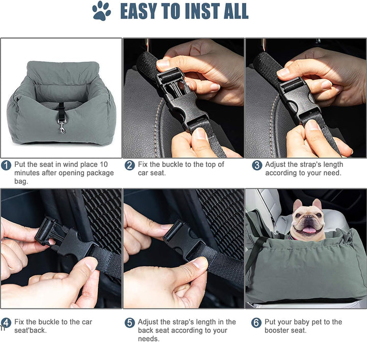 NIBESSER 2-in-1 Autositz und Bett für Hunde, wasserfest und rutschfest, Sitzerhöhung für Katzen, Abn