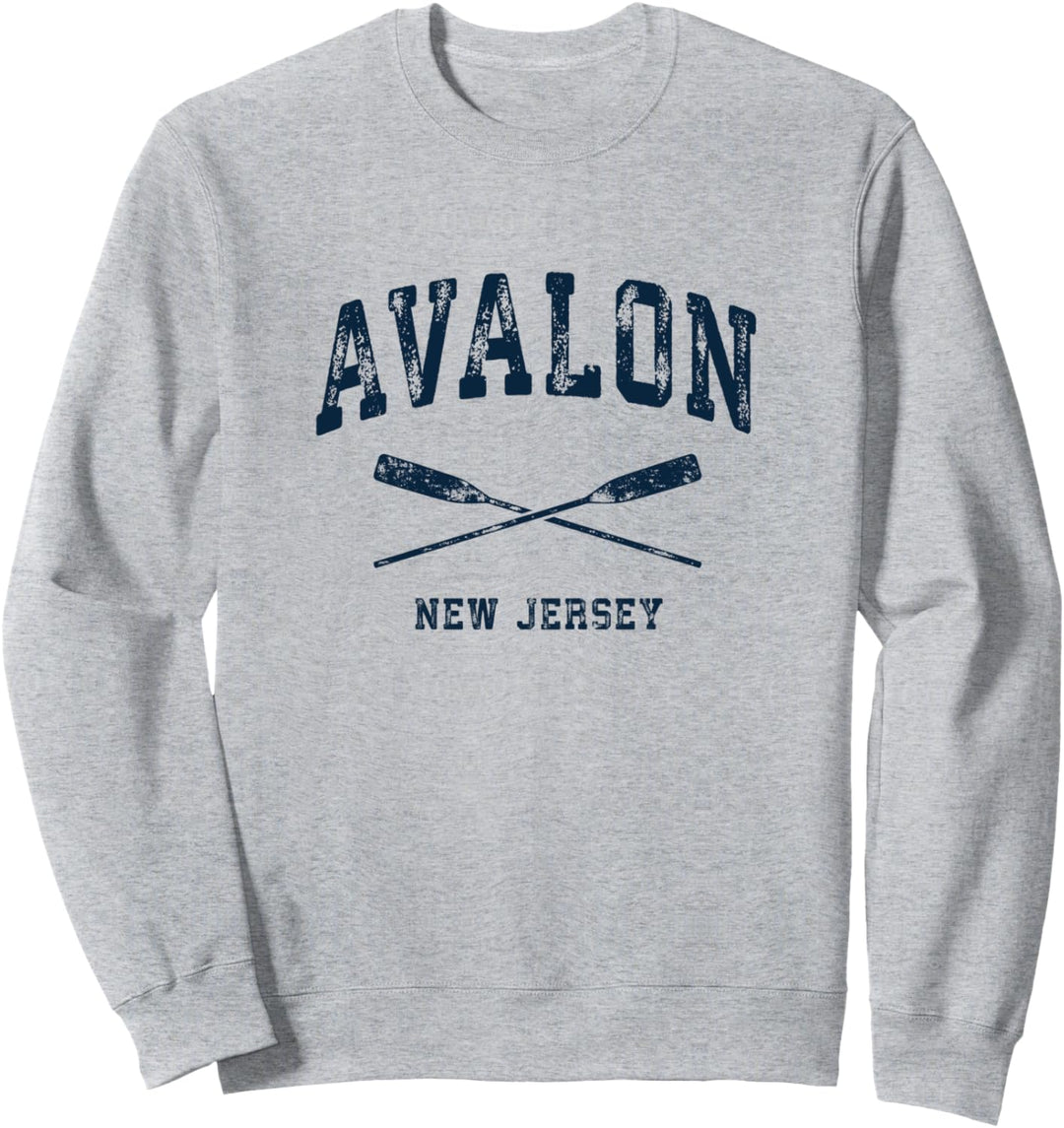 Avalon New Jersey Vintage Nautische gekreuzte Ruder, Marineblau Sweatshirt