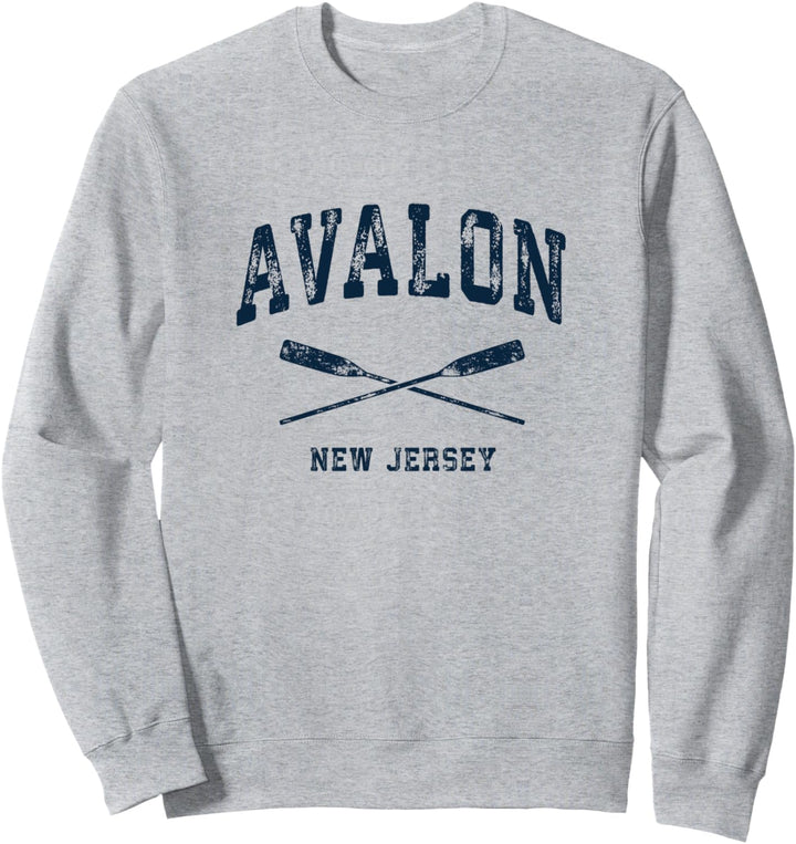 Avalon New Jersey Vintage Nautische gekreuzte Ruder, Marineblau Sweatshirt