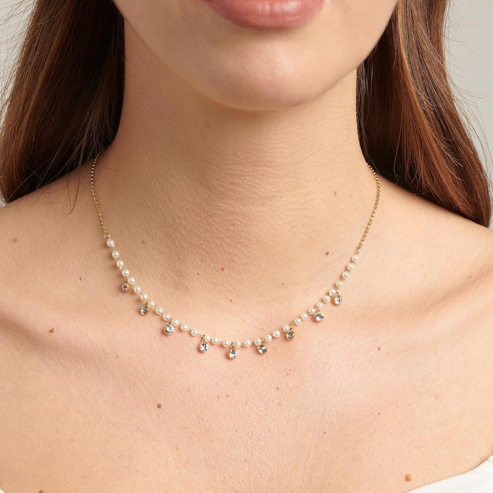 Brosway Chant BAH84 Steel golden Crystals and Pearls Woman Necklace