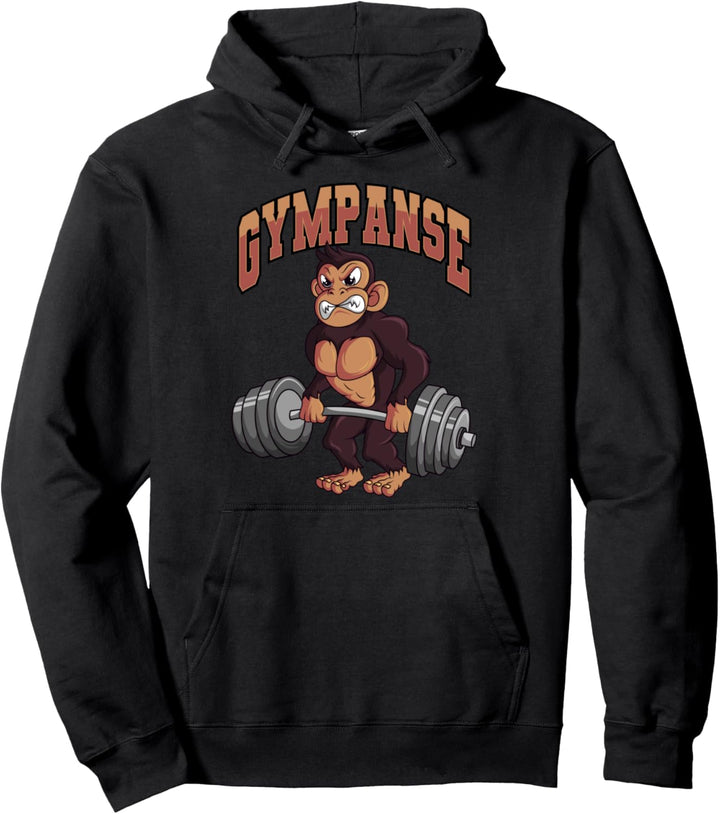 Gympanse Fitness Gym Affe Schimpanse Bodybuilding Pullover Hoodie