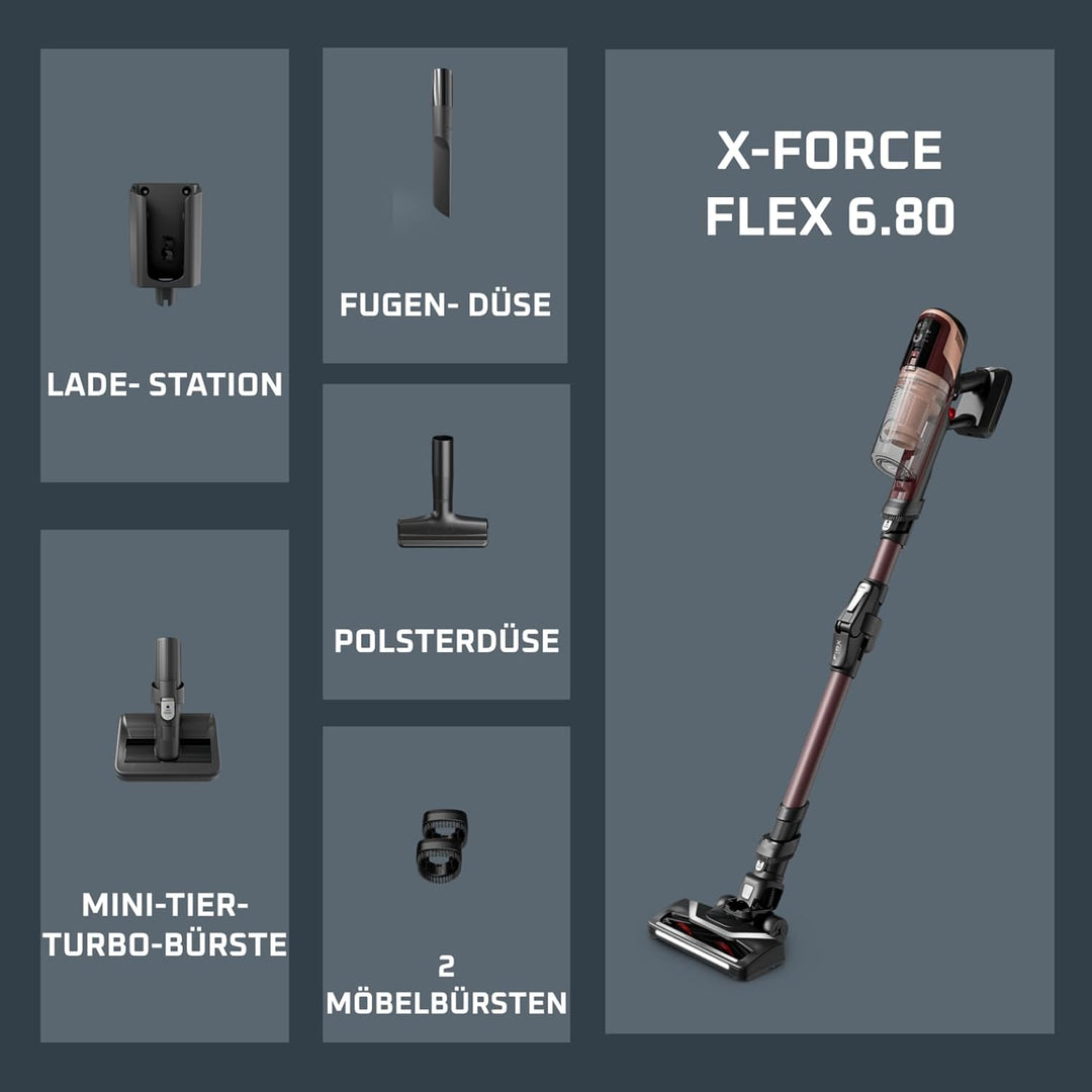 Rowenta X-Pert 6.80 Flex kabelloser Akku-Stabstaubsauger, leistungsstarke 100 AW, Lange Laufzeit bis