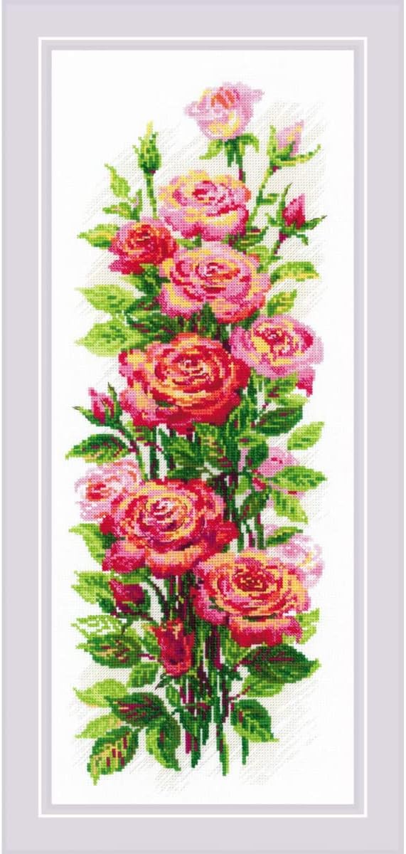 RIOLIS Counted Cross Stitch Kit 7.75"X19.75"-Blooming Roses (14 Count)