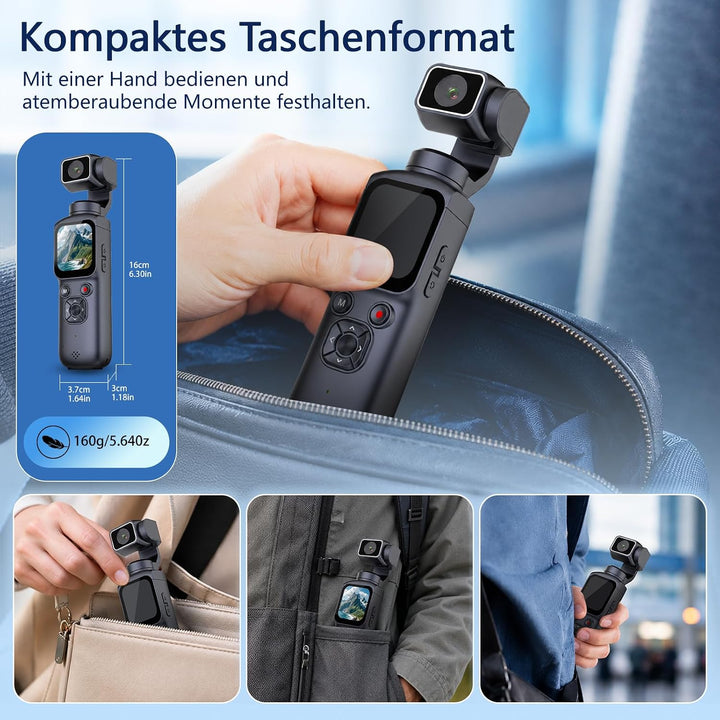 4K Vlogging Kamera Vlog Handkamera mit KI Gesichtserkennung &amp; App Anbindung