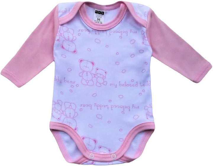 Unisex Baby Langarm Body aus 100% Baumwolle im 5er Pack, Baby Body mit Aufdruck für Mädchen und Jung