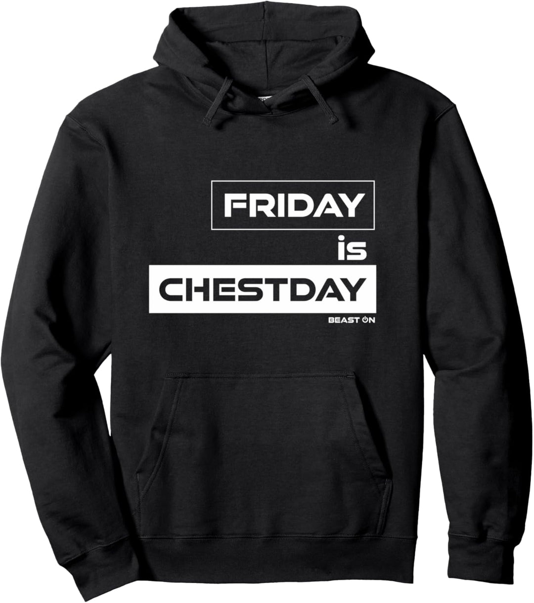 Friday is Chestday | Brust Freitag | Gym Motivation Fitness Pullover Hoodie