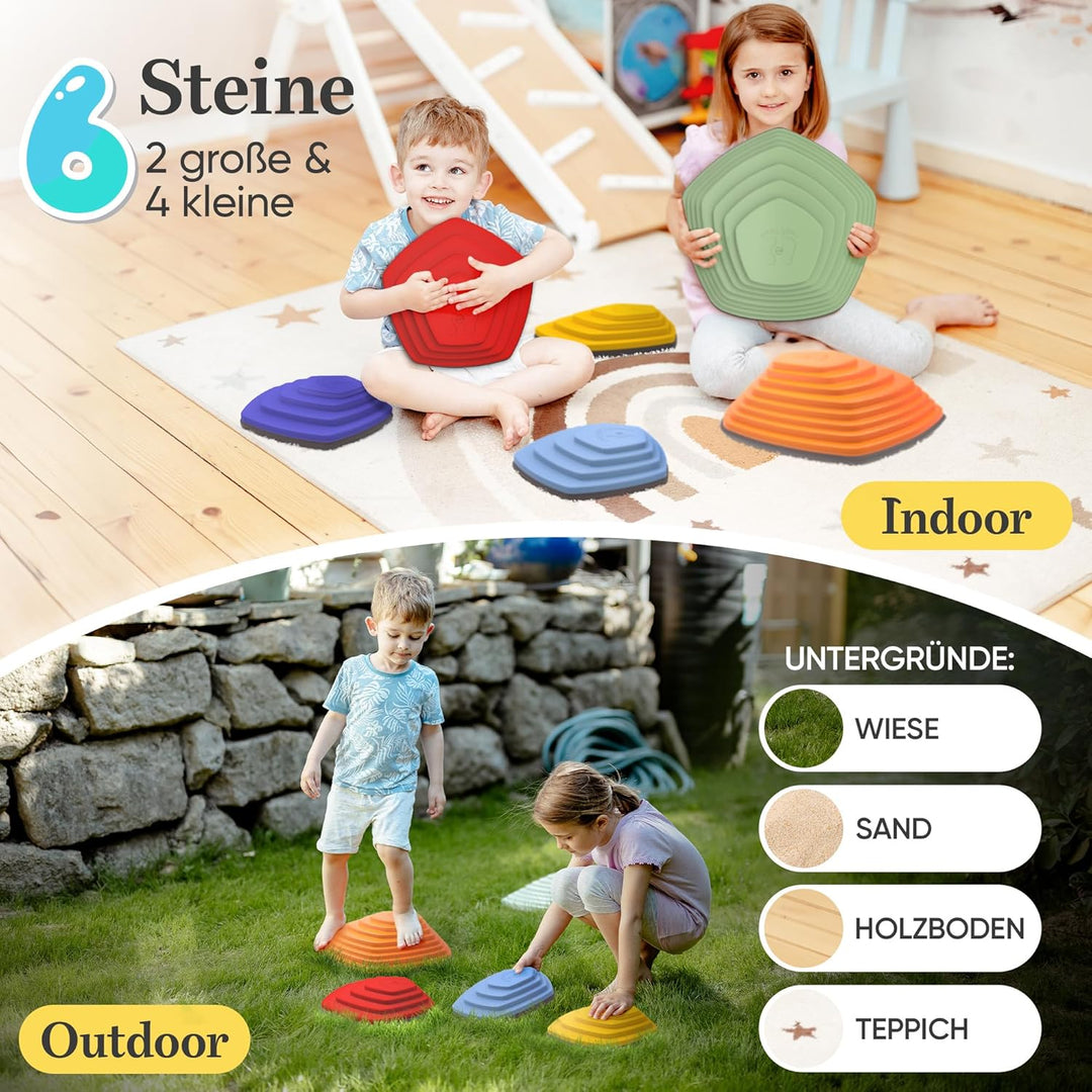 Stapelsteine Balanciersteine für Kinder - fördert Gleichgewicht, Balance & Koordination - vereint Be