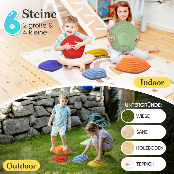 Stapelsteine Balanciersteine für Kinder - fördert Gleichgewicht, Balance & Koordination - vereint Be
