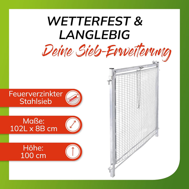 Premium Feuerverzinkter Gartenkomposter aus Holz und Metall - Kompostbehälter für den Garten mit Sie