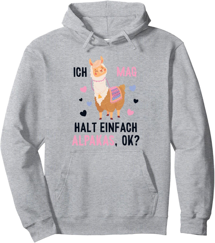 Ich mag einfach Alpakas Pako Lama Huacaya Alpaca Pullover Hoodie