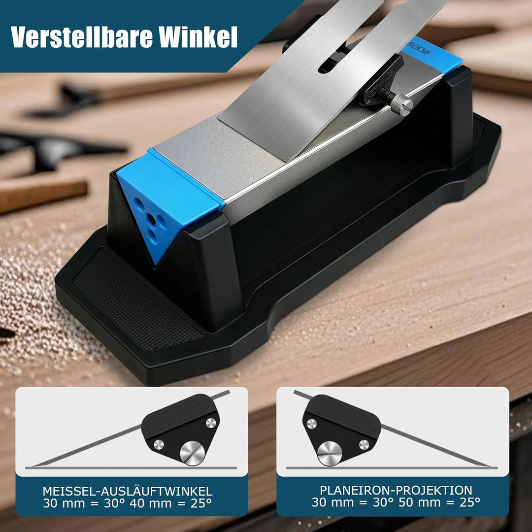 Dreiseitiger Diamant-Schleifstein Gross, 360/600/1000 Korn mit Honing Guide, Winkel Guide und Leders