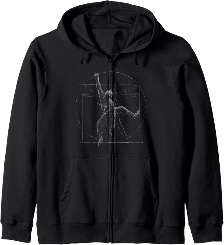 Freeclimber Vitruvianischer Mensch Klettern Bouldern Kapuzenjacke
