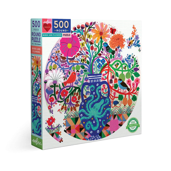 eeBoo Birds and Flowers recyceltem Karton-Puzzle für Erwachsene 500 Bunte Teile-PZFBDF