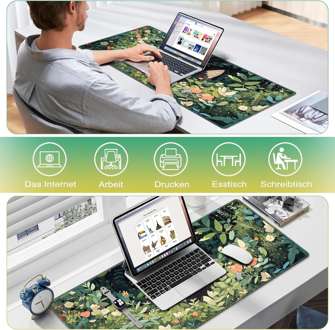 Schreibtischunterlage Gaming Mauspad, Mousepad XXL 900 * 400MM Mouse Pad mit Wasserdicht und Anti-Ru