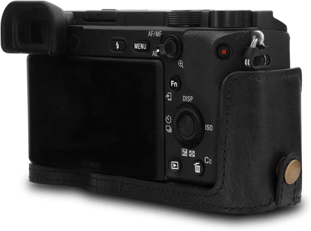 MegaGear MG1651 Ever Ready Kameratasche aus Leder, kompatibel mit Sony Alpha A6100, A6400 (16–50 mm)
