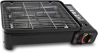 Camping Grill Set - Tragbarer Grill mit Grill, Grillpfanne, Grillpfannen-Clip - Tragbare Campingpfan