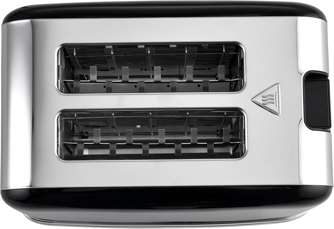 grossag TA 28.07, 2-Scheiben Edelstahl-Toaster, schwarzes Retro Metallic-Design, stufenlose Bräunung